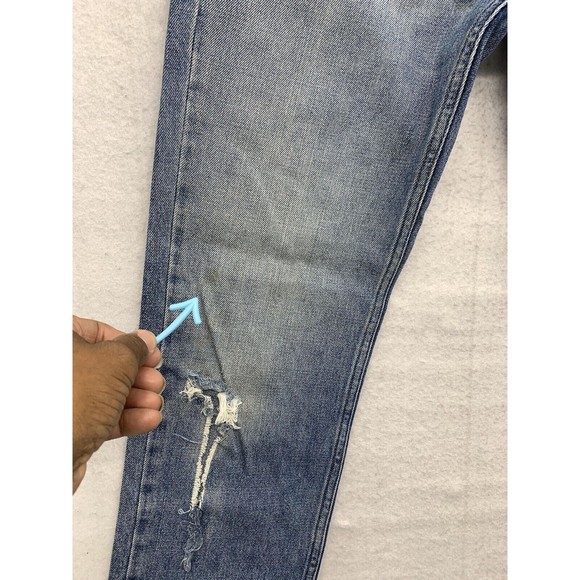 Hollister Denim Jeans Men's 32X32 Blue Button Fly Factory Destroyed Distressed - Picture 14 of 16